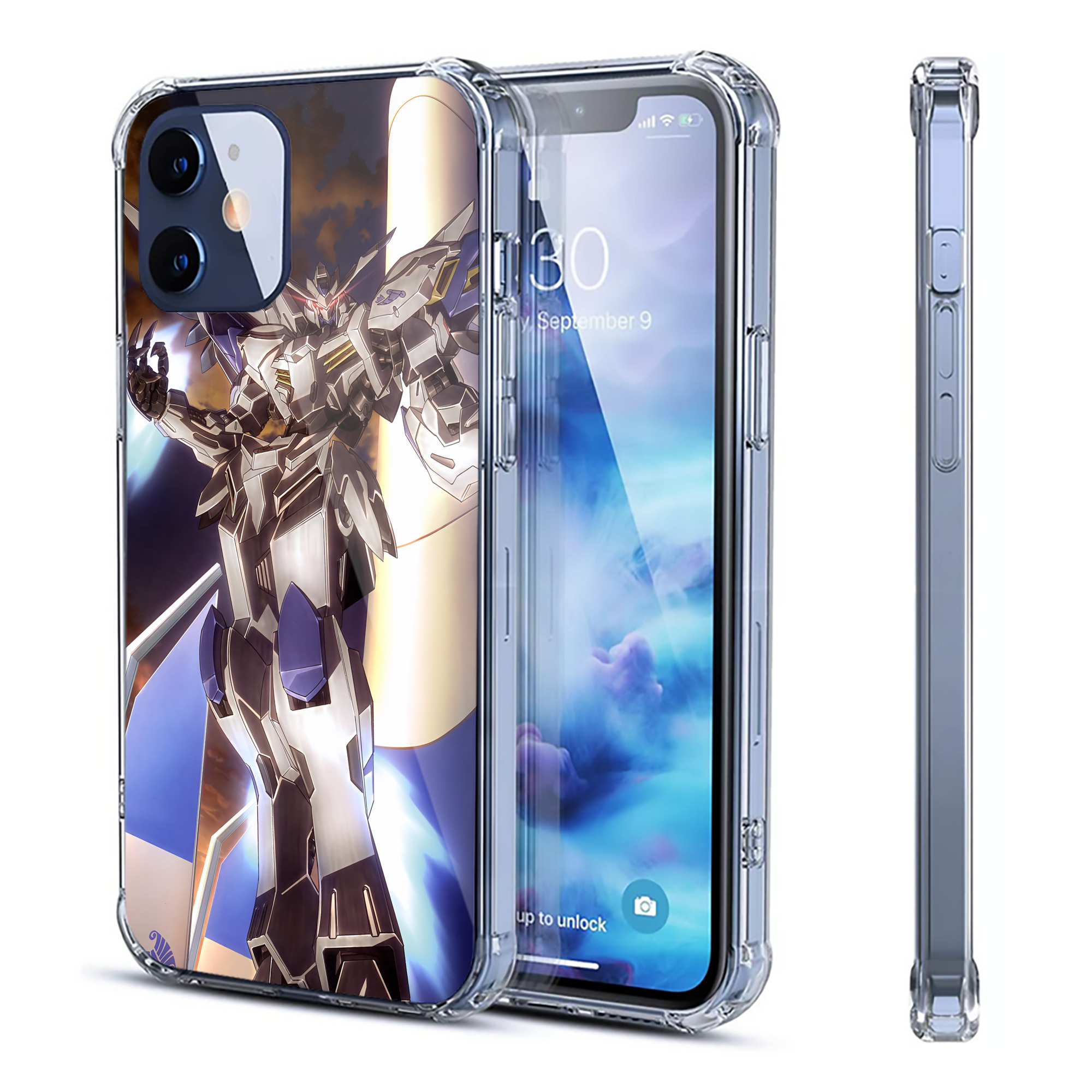 （画像用） 機動戦士ガンダム Mobile Suit Gundam 【iPhone 12シリーズ対応】透明スマホケース（クリアソフトケース）